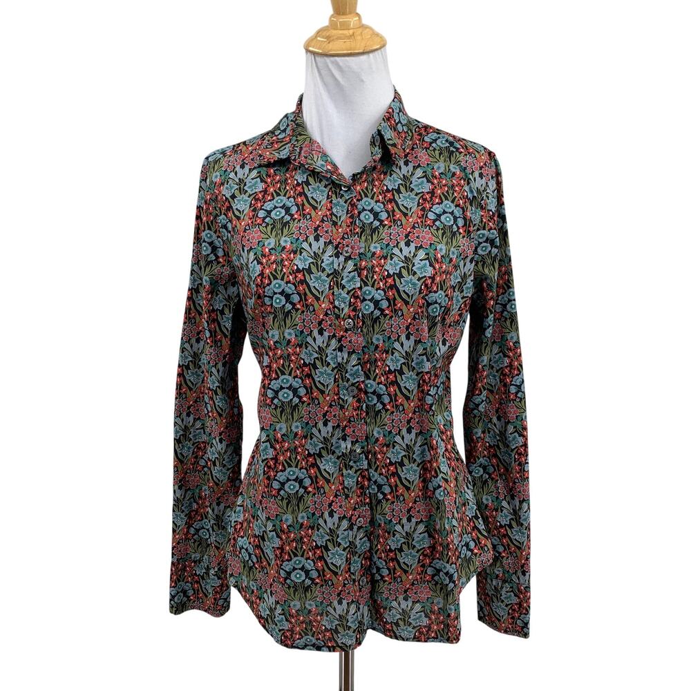 J Crew Shirt Womens 8 The Perfect Liberty Fabric Primrose Floral Long Sleeve